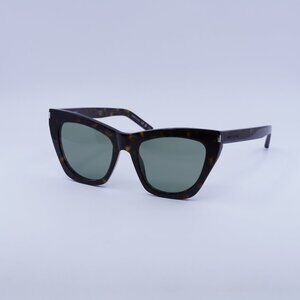 🕶️ New Saint Laurent SL214 KATE 033 Sunglasses -Dark Havana Frame, Green Lenses